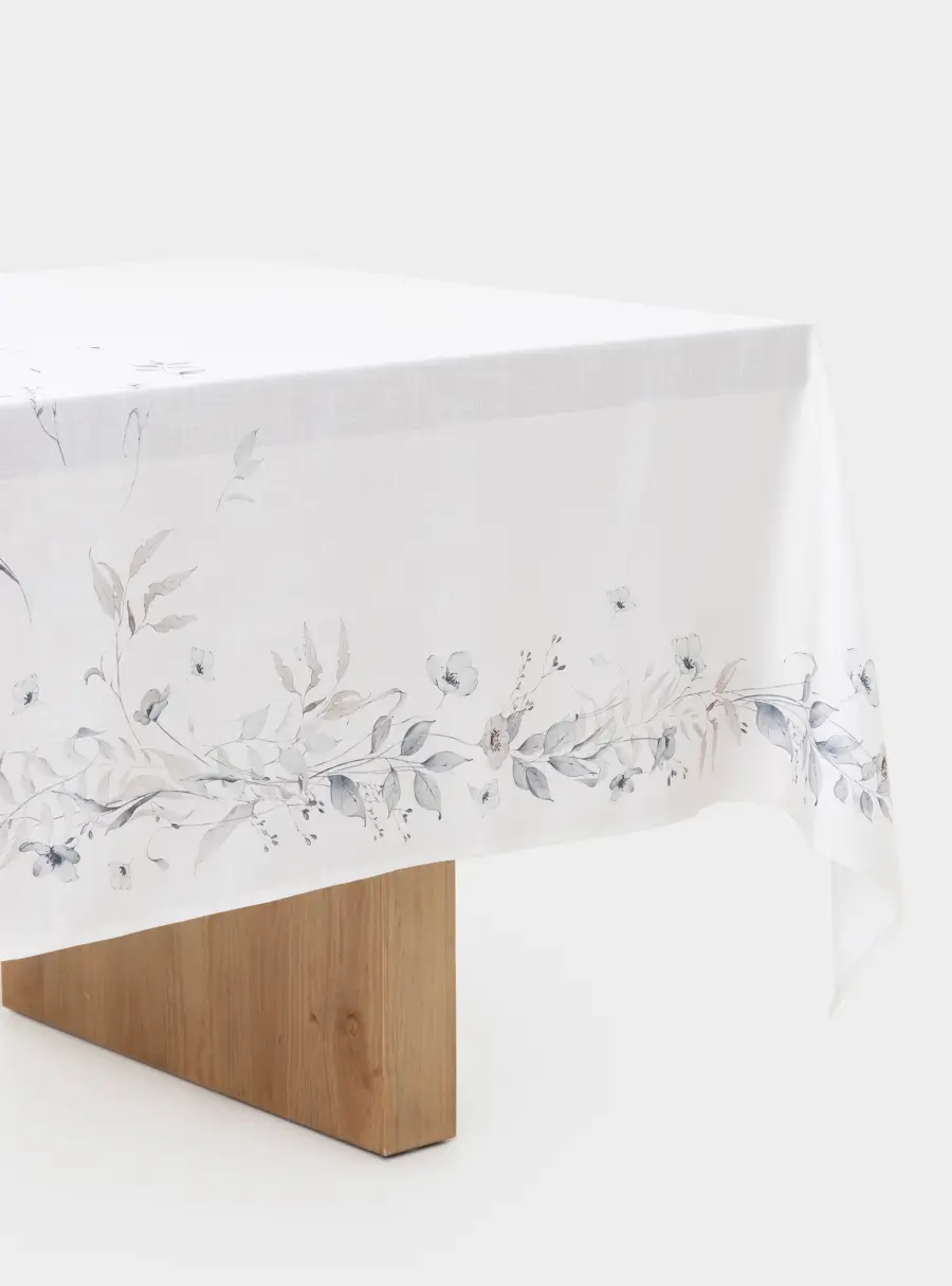 Скатерть, 160х160 см, полиэстер, молочная, Полевые цветы, Flower melody ,image-1