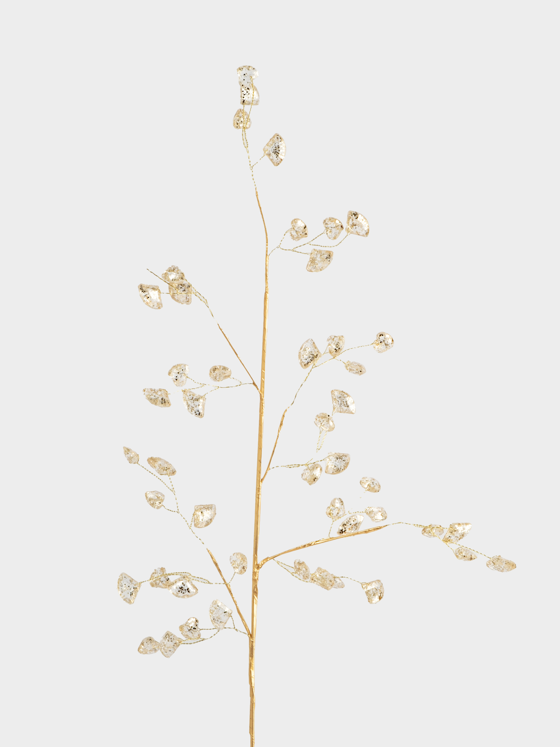 Ветка декоративная, 62 см, пластик/металл, золотистая, Кристаллы, Interior gold, image-1