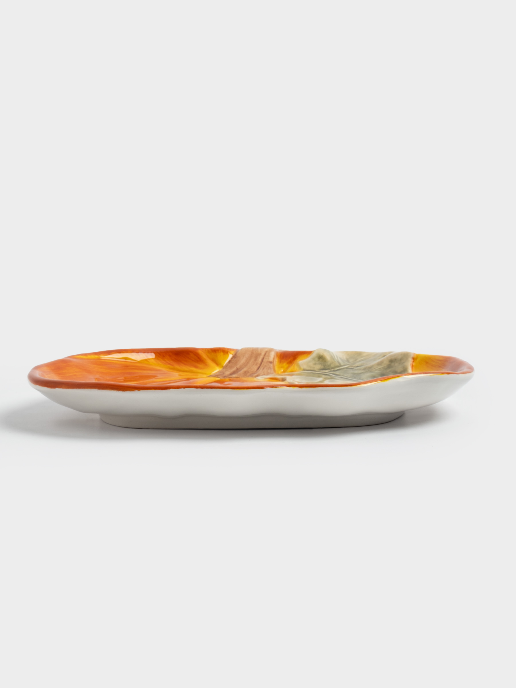 Блюдо, 22 см, керамика, оранжево-зеленое, Тыква, Bright pumpkin, image-2