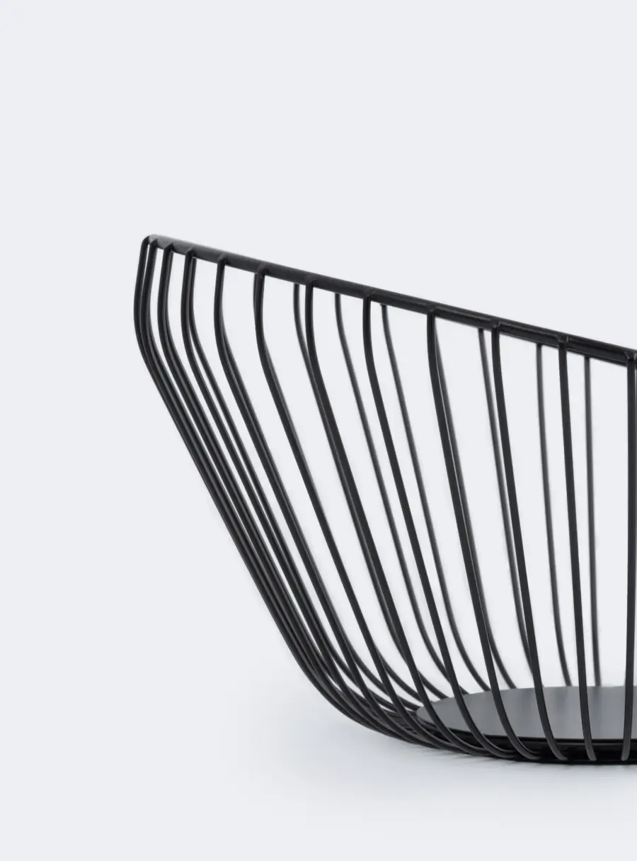 Корзина для фруктов, 25 см, металл, черная, Прутья, Spin, image-5