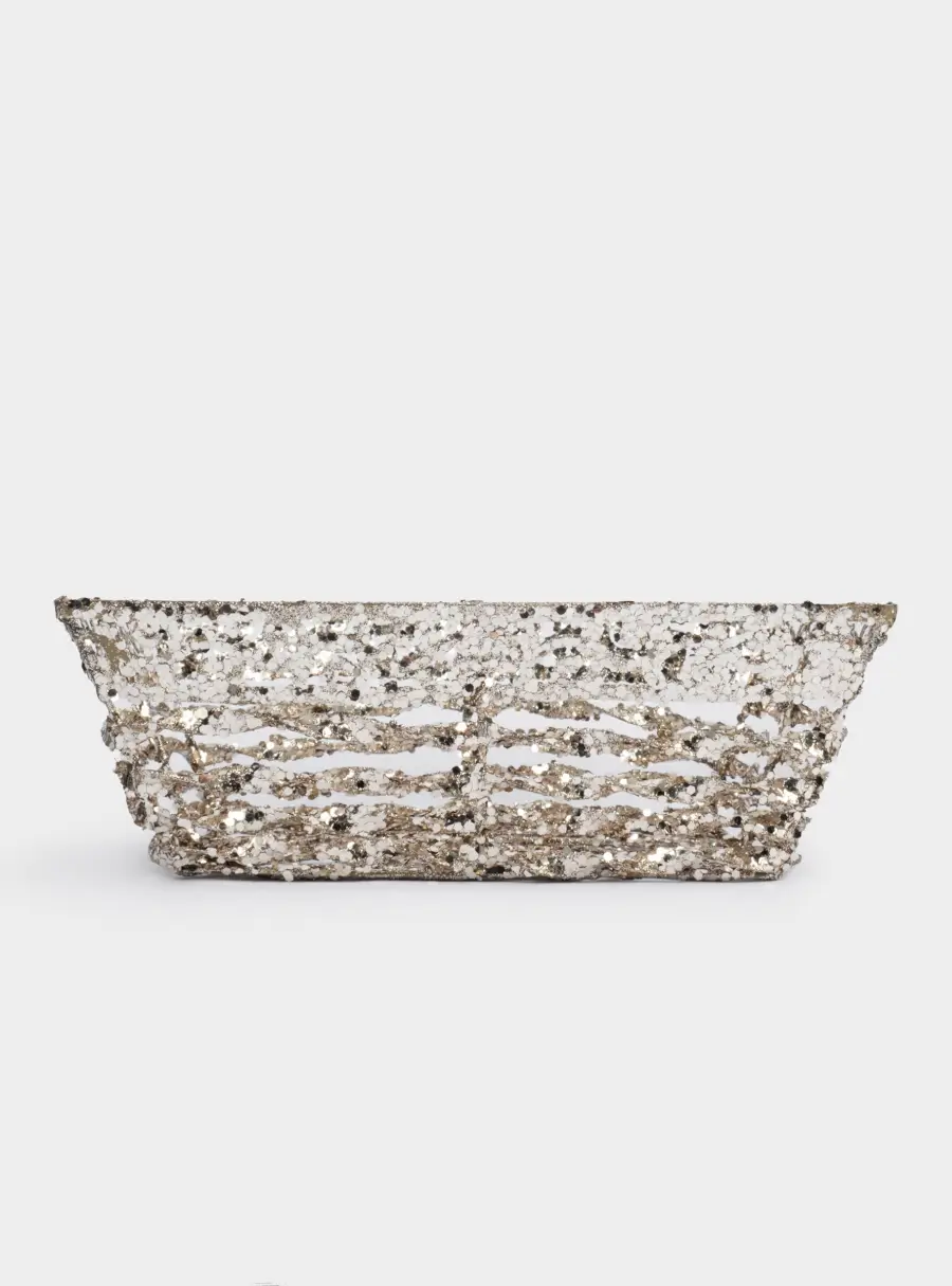 Корзина декоративная, 25х20 см, пластик/металл, прямоугольная, шампань, Celebration, image-4