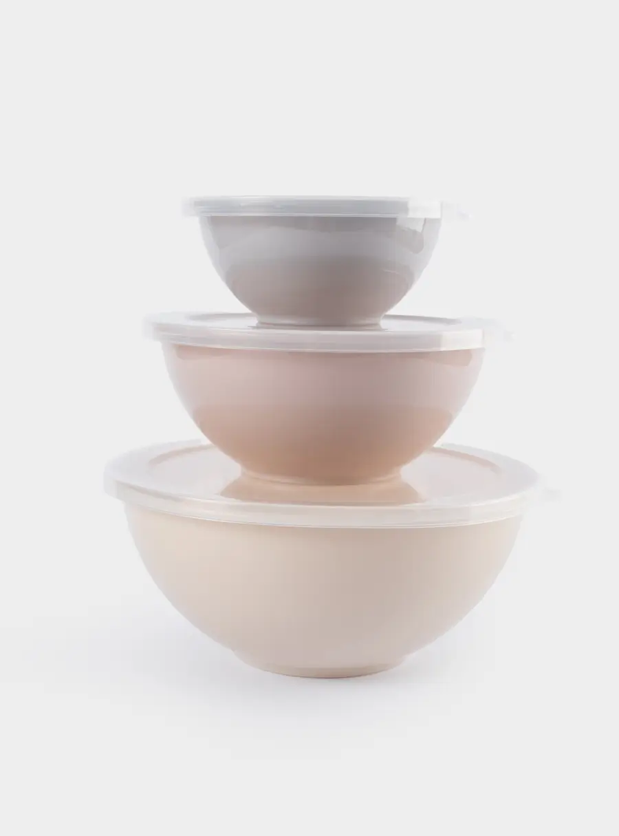 Набор мисок, 0,3/0,7/1,3 л, 3 шт, пластик, цветные, Universal ,image-0