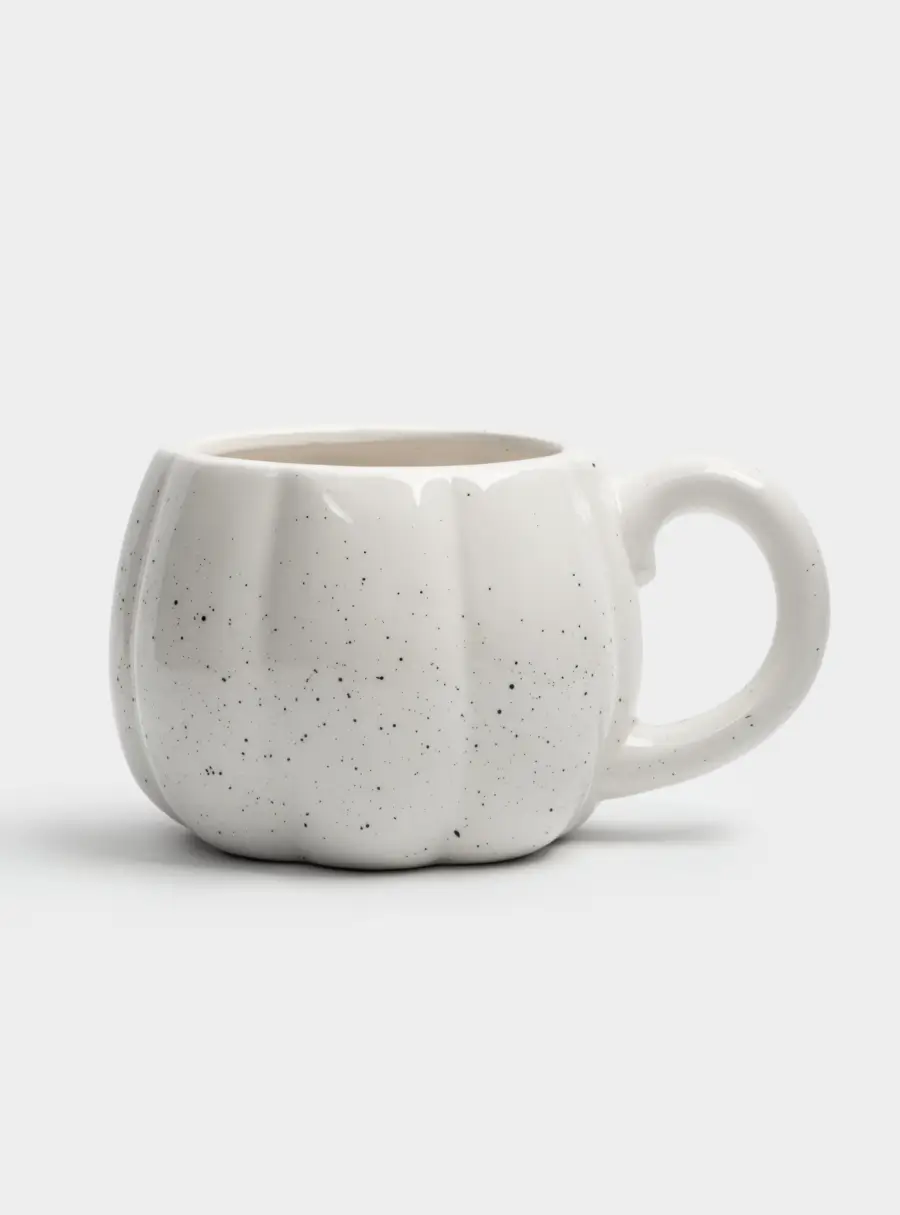 Кружка, 520 мл, керамика, белая, в крапинку, Тыква, Light pumpkin ,image-0