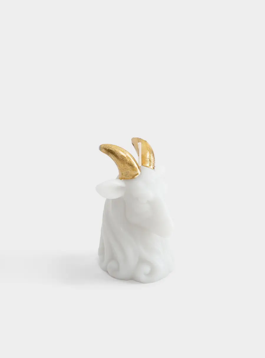 Свеча, 10 см, молочно-золотистая, Козел, Goat ,image-1