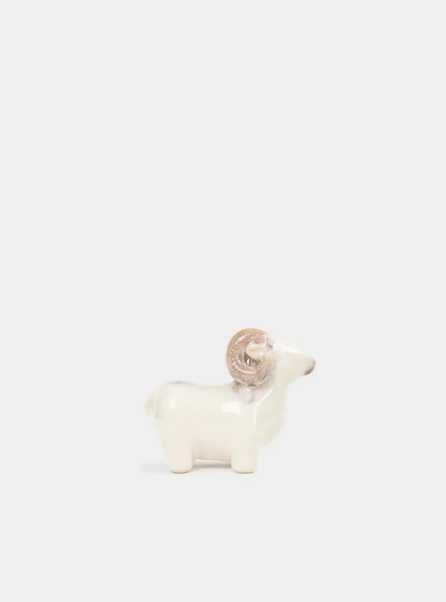 Статуэтка, 7 см, фарфор P, молочно-коричневая, Баран, Sheep ,image-2