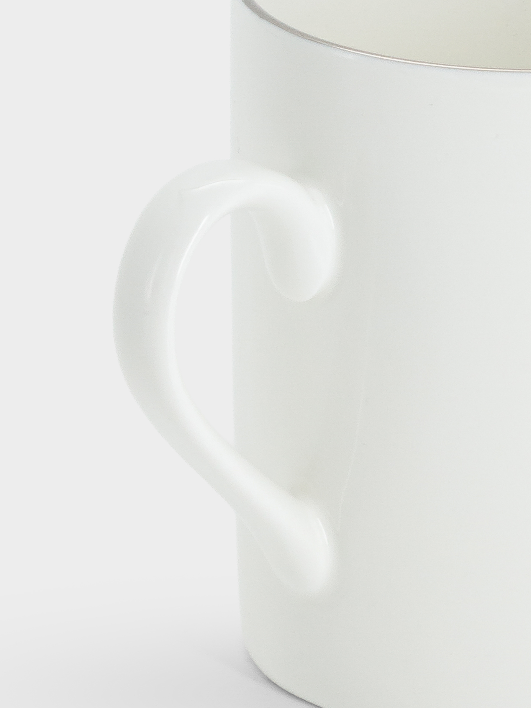 Кружка, 300 мл, фарфор P, белая, с серебристым кантом, White Platinum, image-2