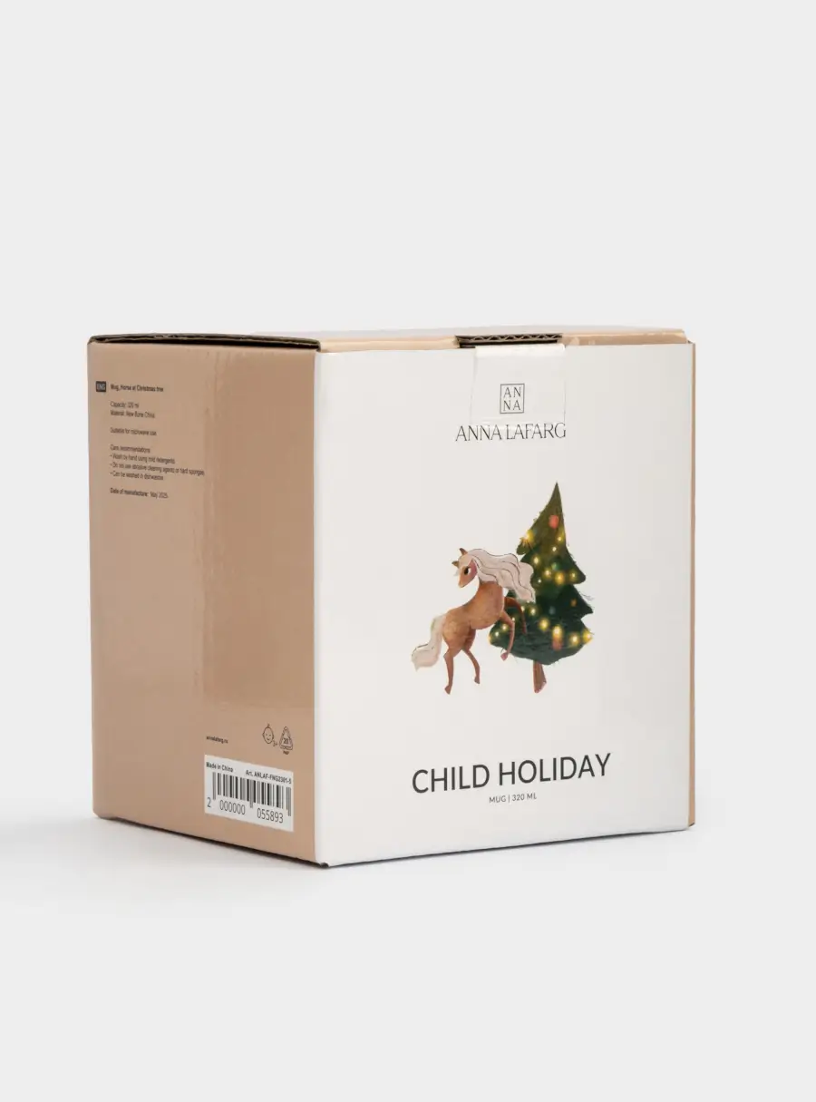 Кружка, 320 мл, фарфор N, белая, Лошадка у елки, Child holiday, image-5