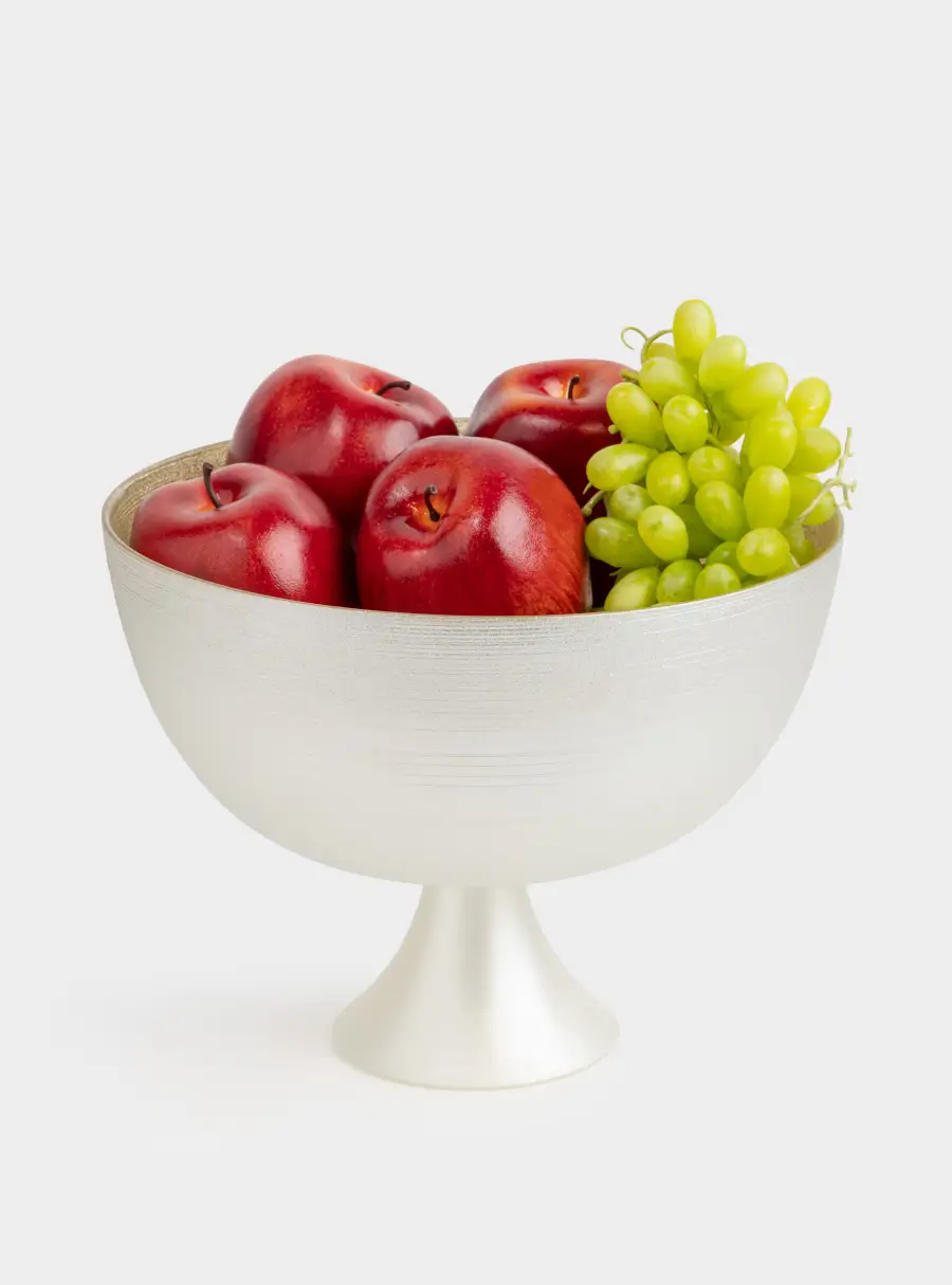 Ваза для фруктов, 24х18 см, на ножке, стекло, молочная/шампань, Marbella, image-5