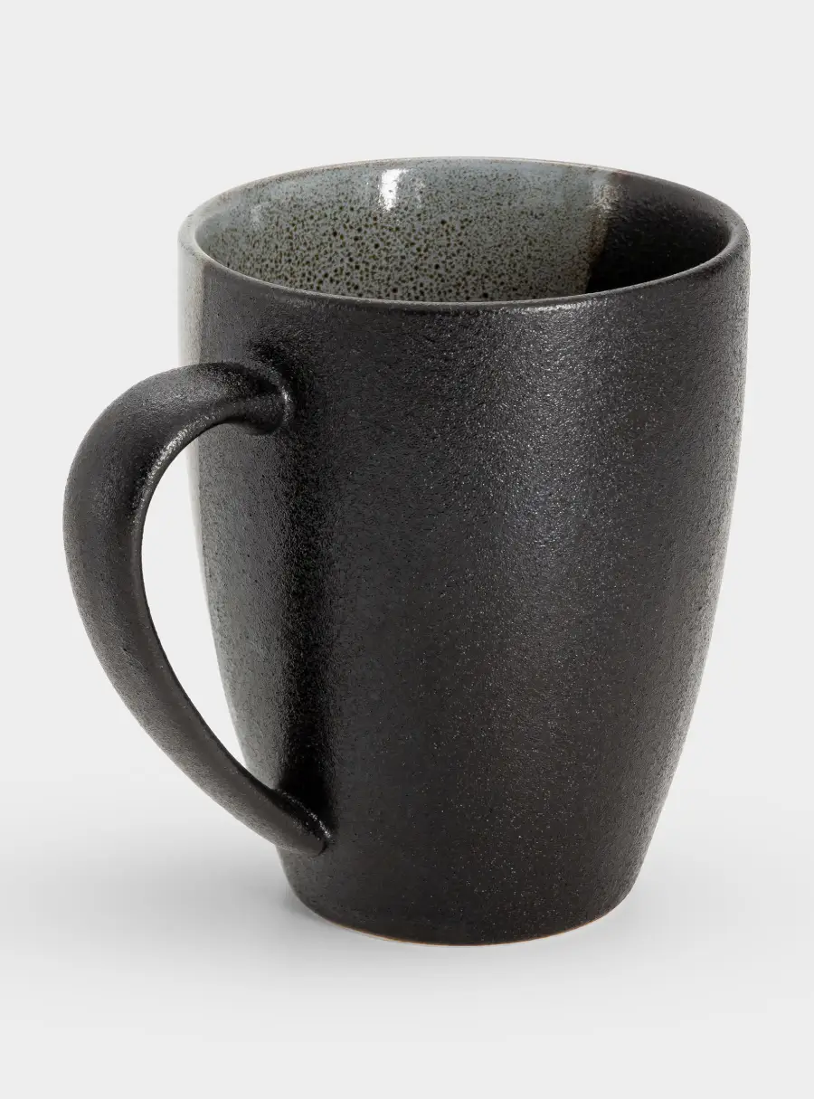 Кружка, 400 мл, фарфор P, черно-серая, в крапинку, Umi ,image-1