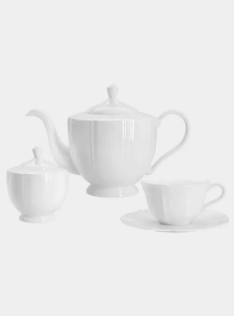 Сервиз чайный, 6 перс, 14 пр, фарфор F, белый, Lotus white ,image-0