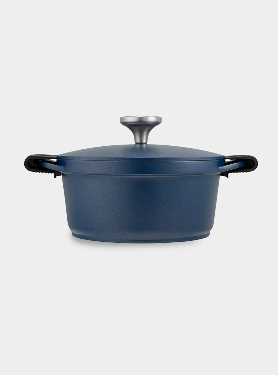 Кастрюля, 20 см, 2.4 л, с крышкой, с покрытием, алюминий, синяя, Agile ,image-0