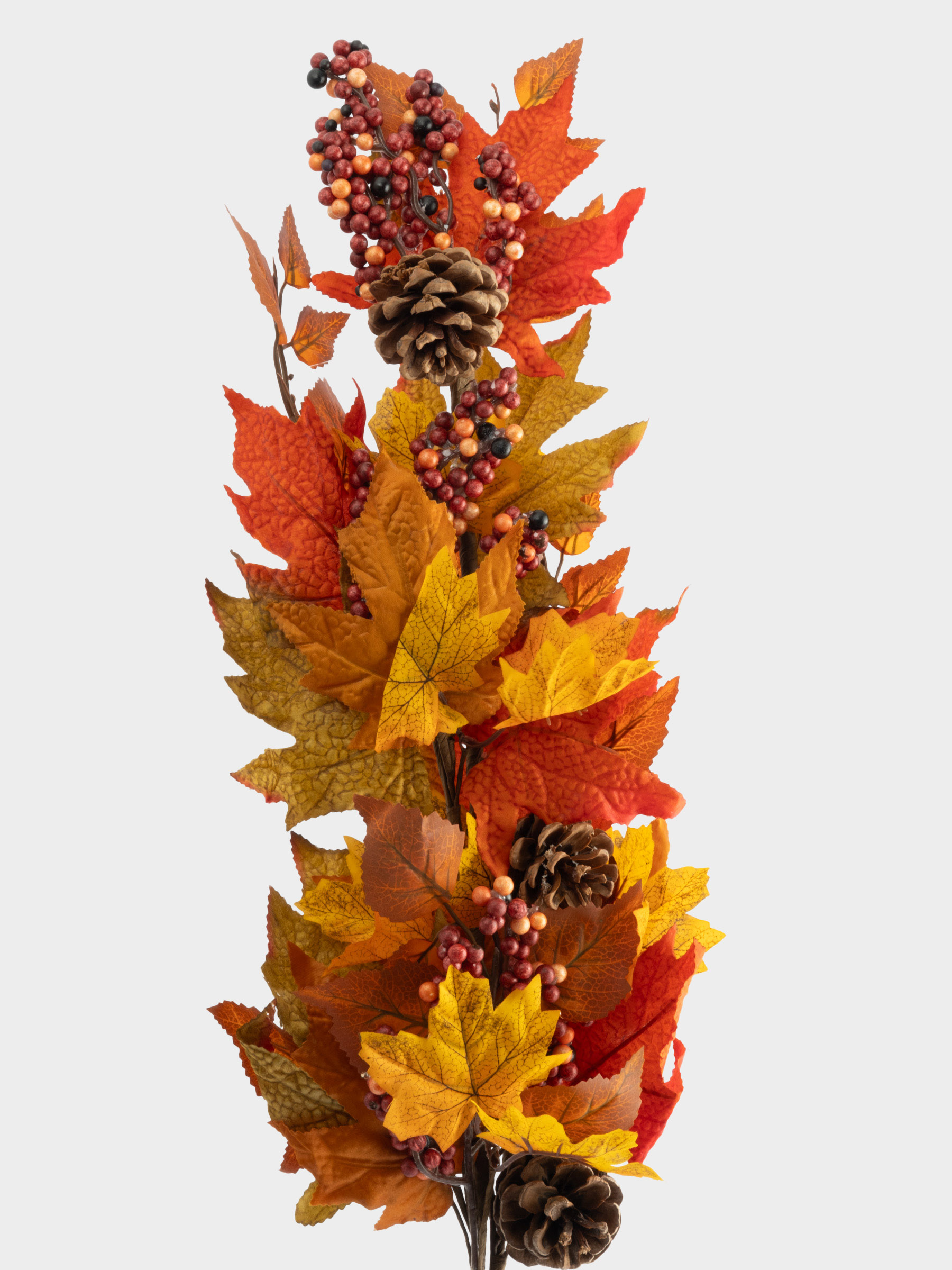 Ветка декоративная, 80 см, полиэстер/пенопласт, Осенние листья, Bright pumpkin, image-1