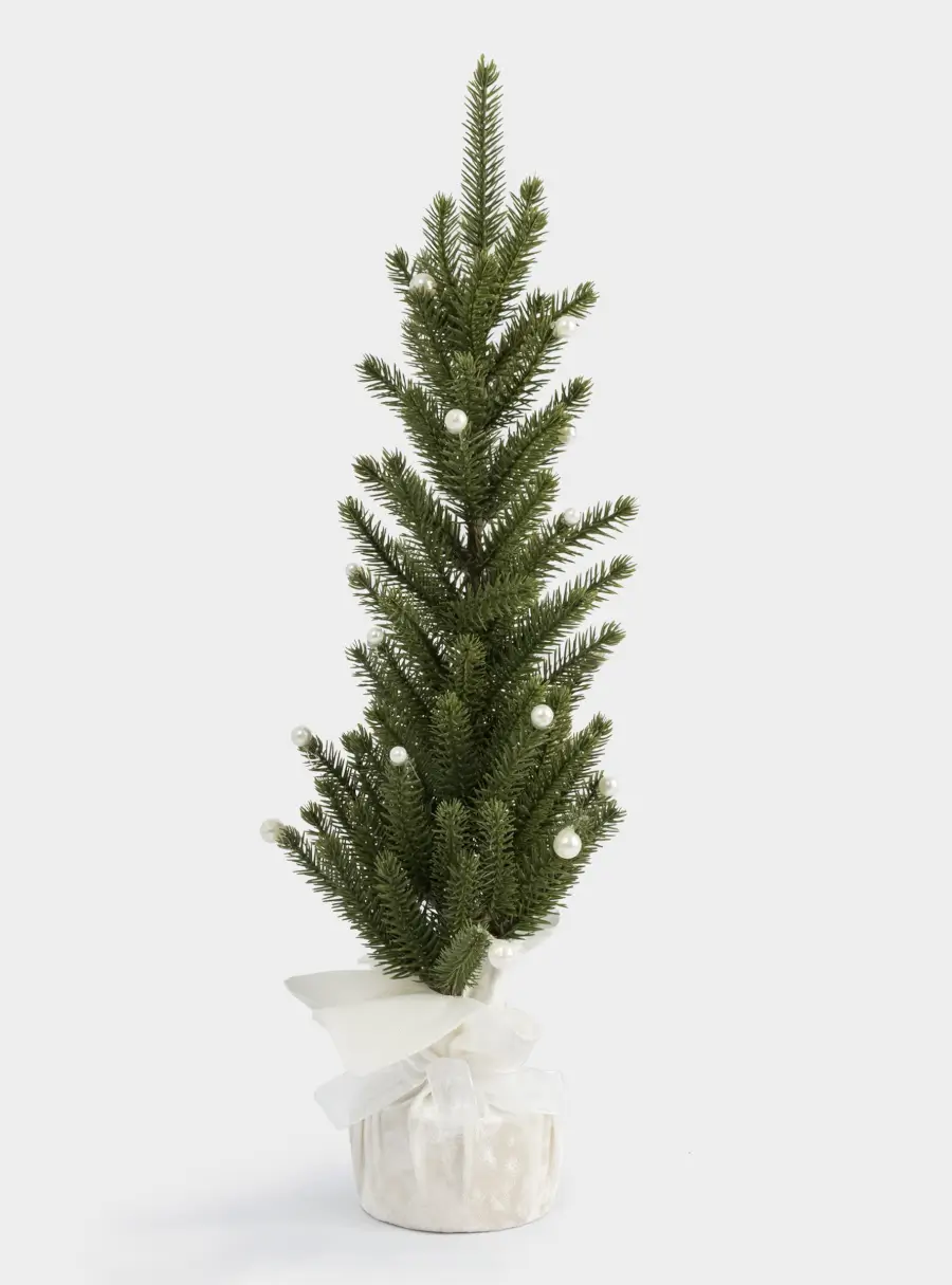 Ель искусственная, 40 см, полиэтилен, Жемчуг, New year ,image-0