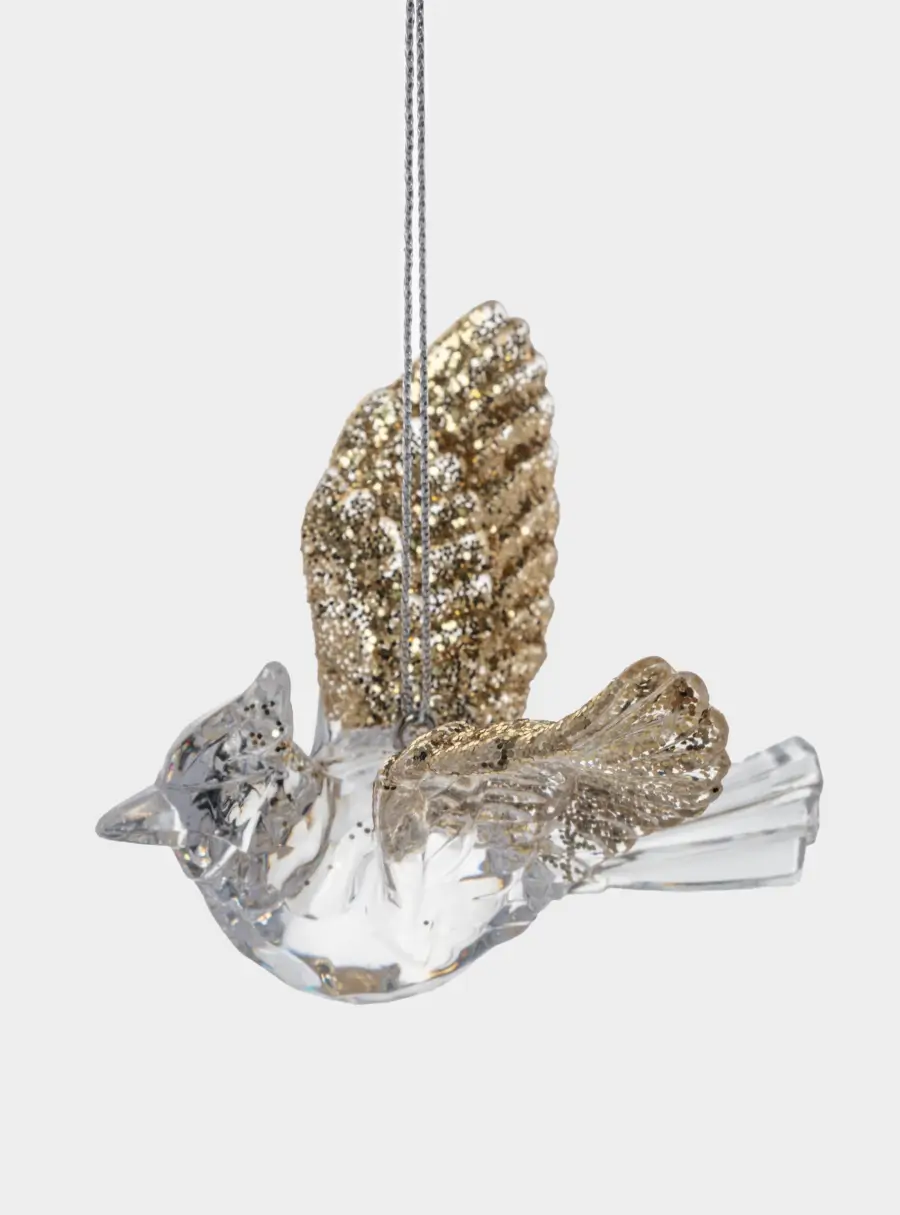 Игрушка елочная, 9 см, акрил, прозрачно-золотистая, Птица, Event ,image-1