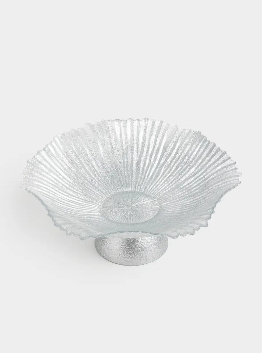 Ваза для фруктов, 31х13 см, на ножке, стекло Р, серебристая, Avila, image-5