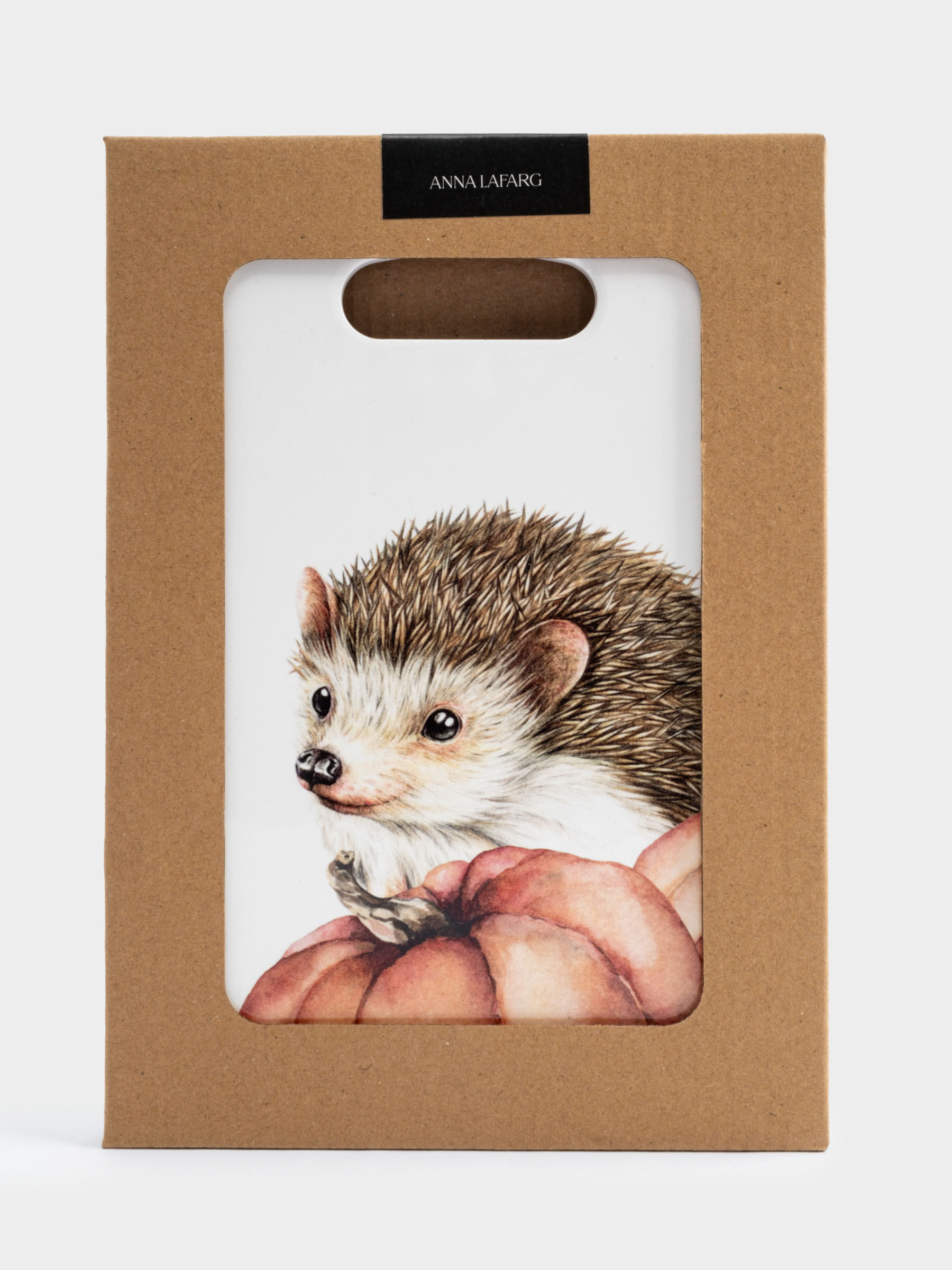 Подставка под горячее, 24х17 см, керамика/пробка, белая, Еж Autumn forest, image-4