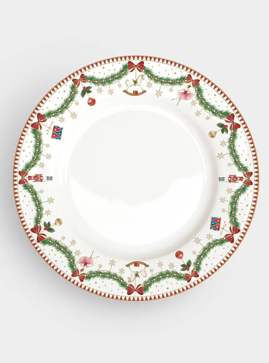 Тарелка обеденная, 26,5 см, фарфор P, белая, Новогодняя гирлянда, Magie de Noel ,image-0