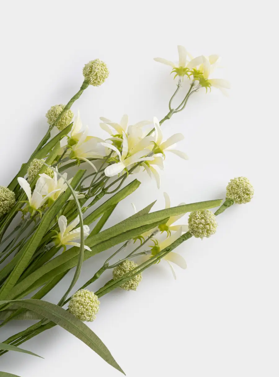 Ветка декоративная, 55 см, бумага/металл, Желтые цветы, Interior spring ,image-1