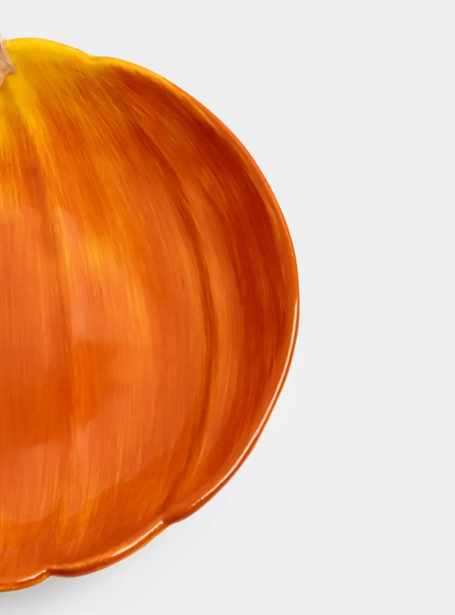 Блюдо, 23 см, керамика, оранжевое, Тыква, Bright pumpkin ,image-4
