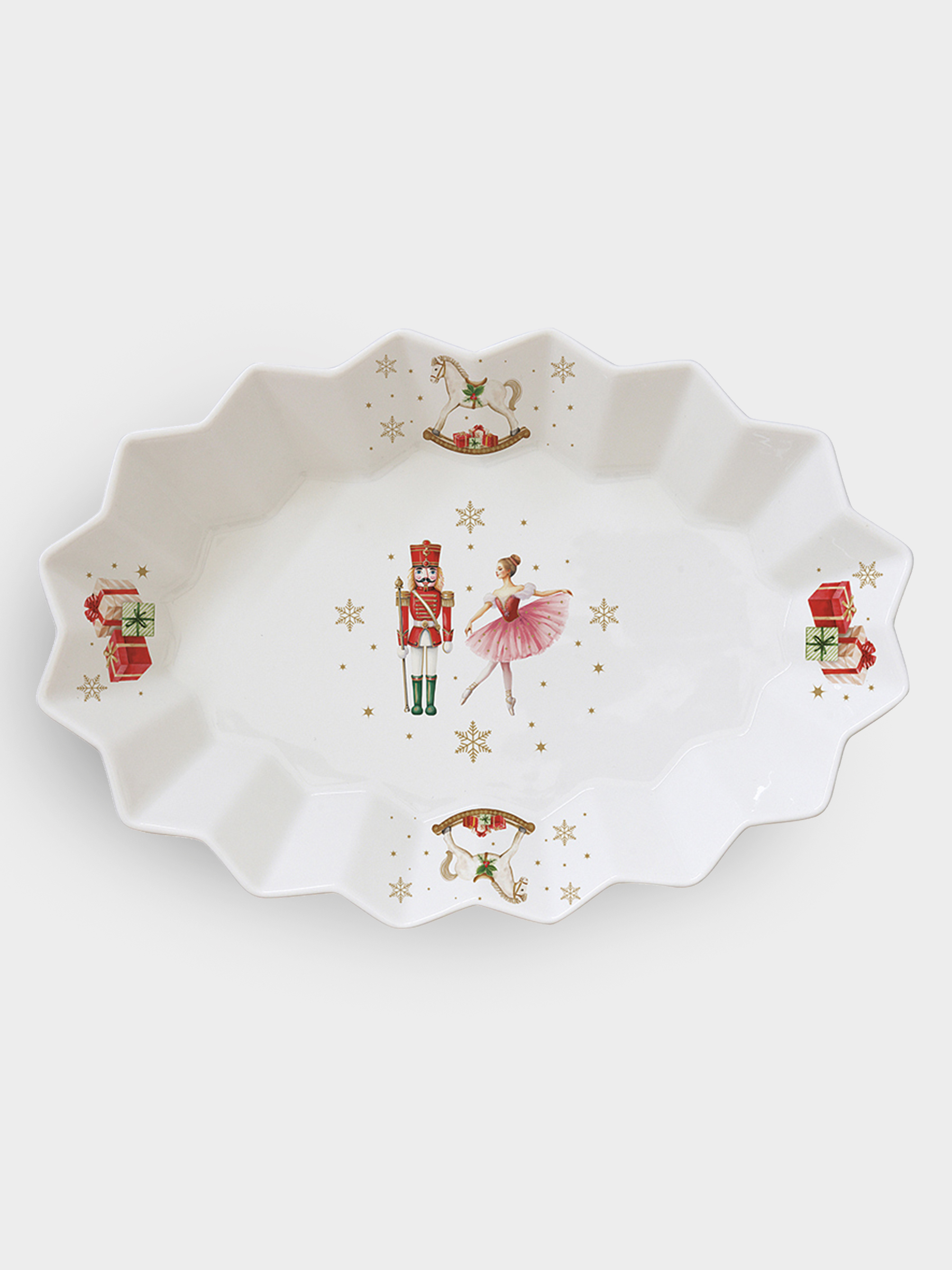 Блюдо, 25х17 см, фарфор P, овальное, белое, Щелкунчик и фея, Magie de Noel, image-1