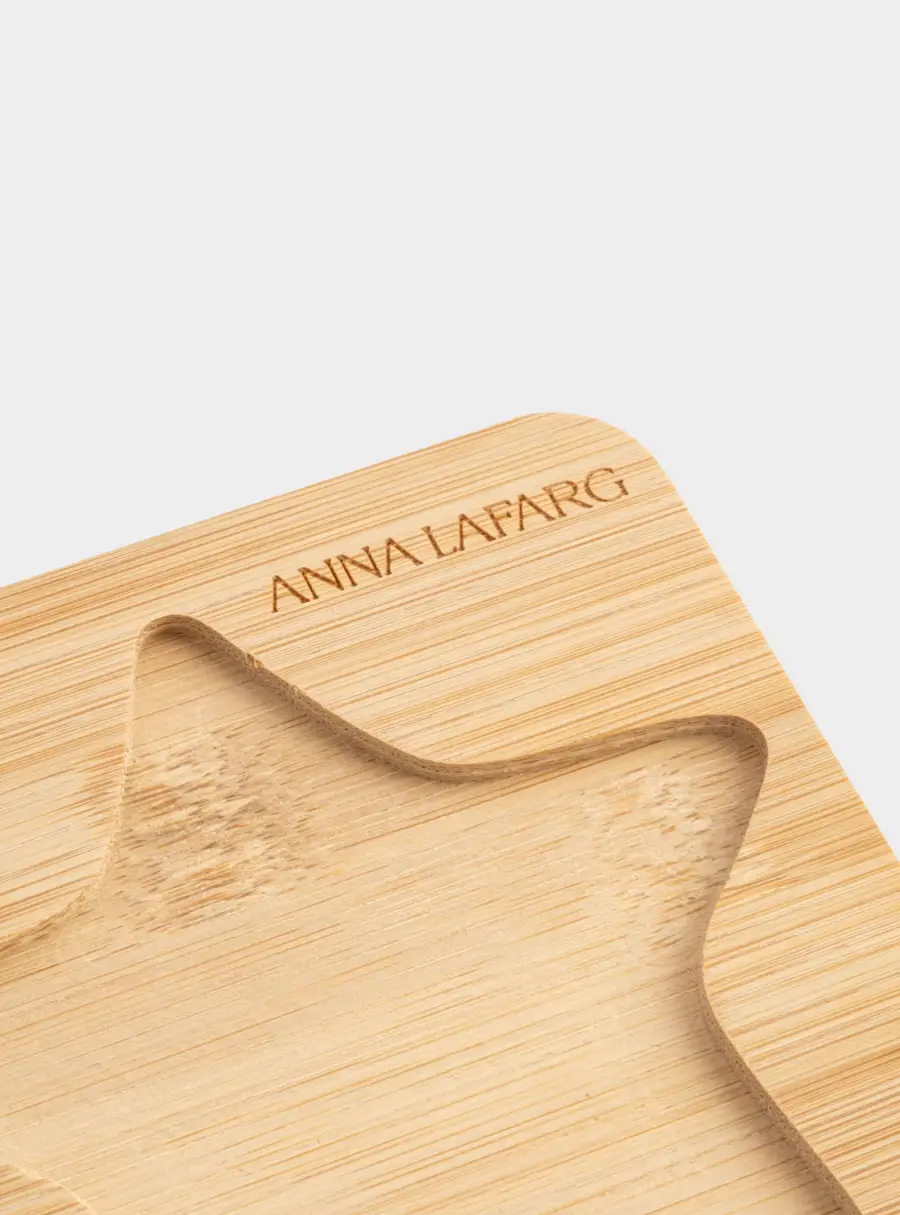 Набор для закусок, 3 пр, на подставке, керамика/бамбук, красно-зеленый, Елка и звезды, New year, image-5