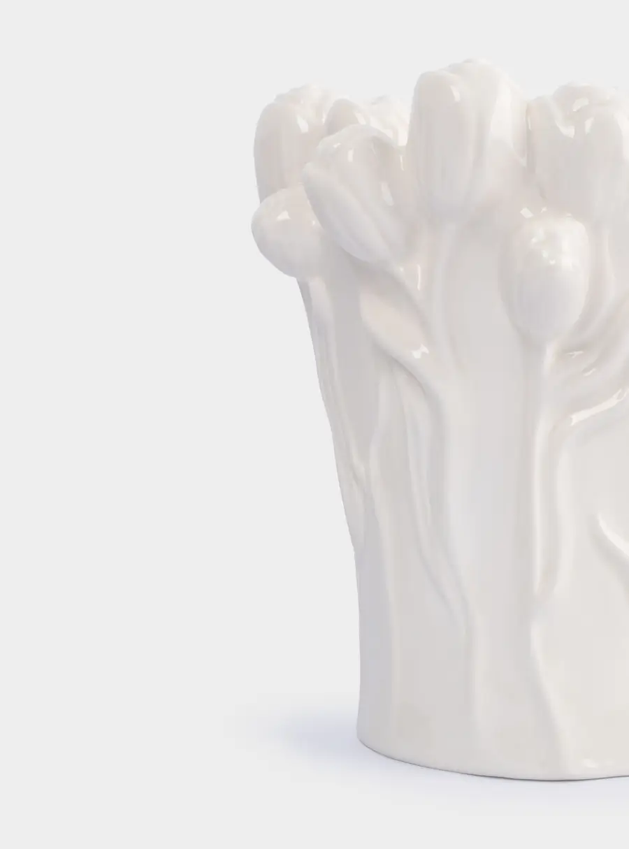 Ваза для цветов, 25 см, керамика, молочная, Тюльпаны, Tulip, image-5