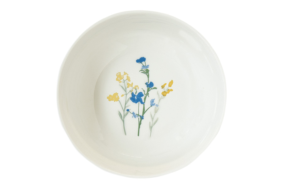 Тарелка суповая Луговые цветы, жёлтые, 18 см