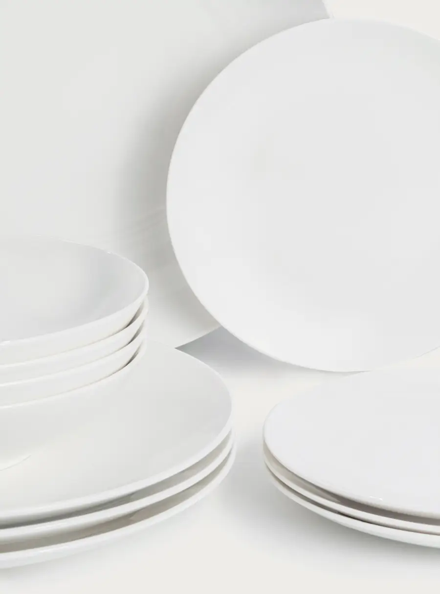 Сервиз обеденный, 4 перс, 12 пр, фарфор P, белый, White Basics ,image-1