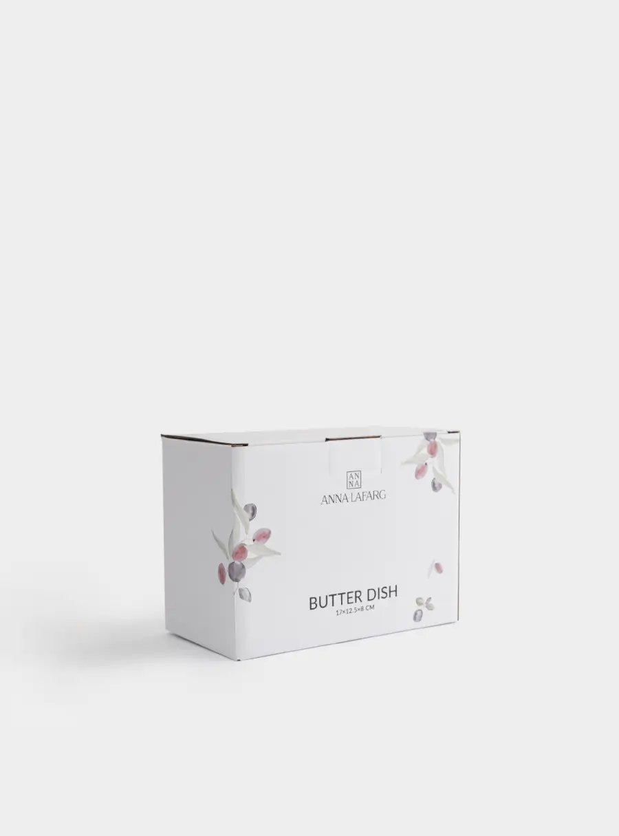 Масленка, 17 см, керамика, белая, Сливы, Plum Orchard, image-4