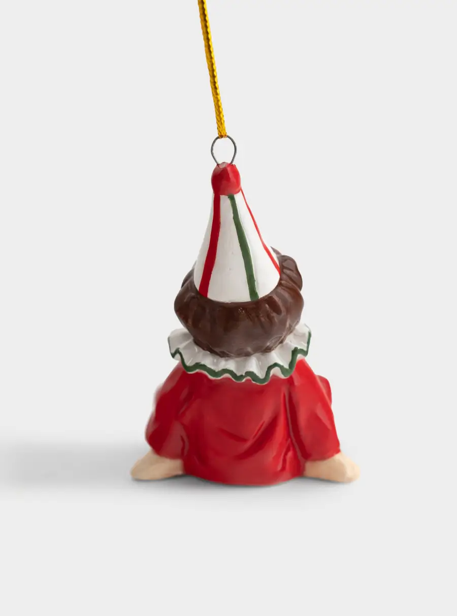 Игрушка елочная, 9 см, керамика D, красная, Клоун, Fairytale ,image-3