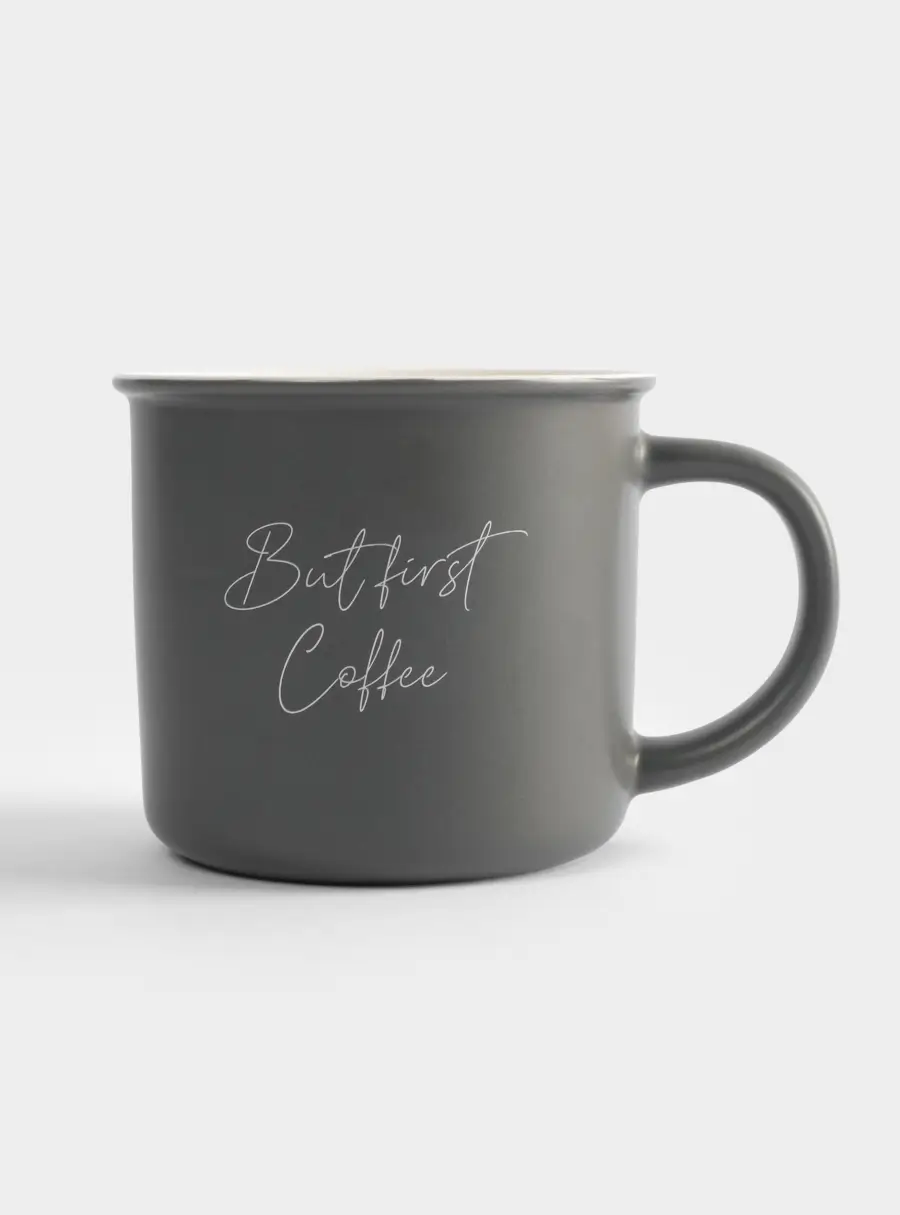 Кружка, 400 мл, керамика, серая, Retro