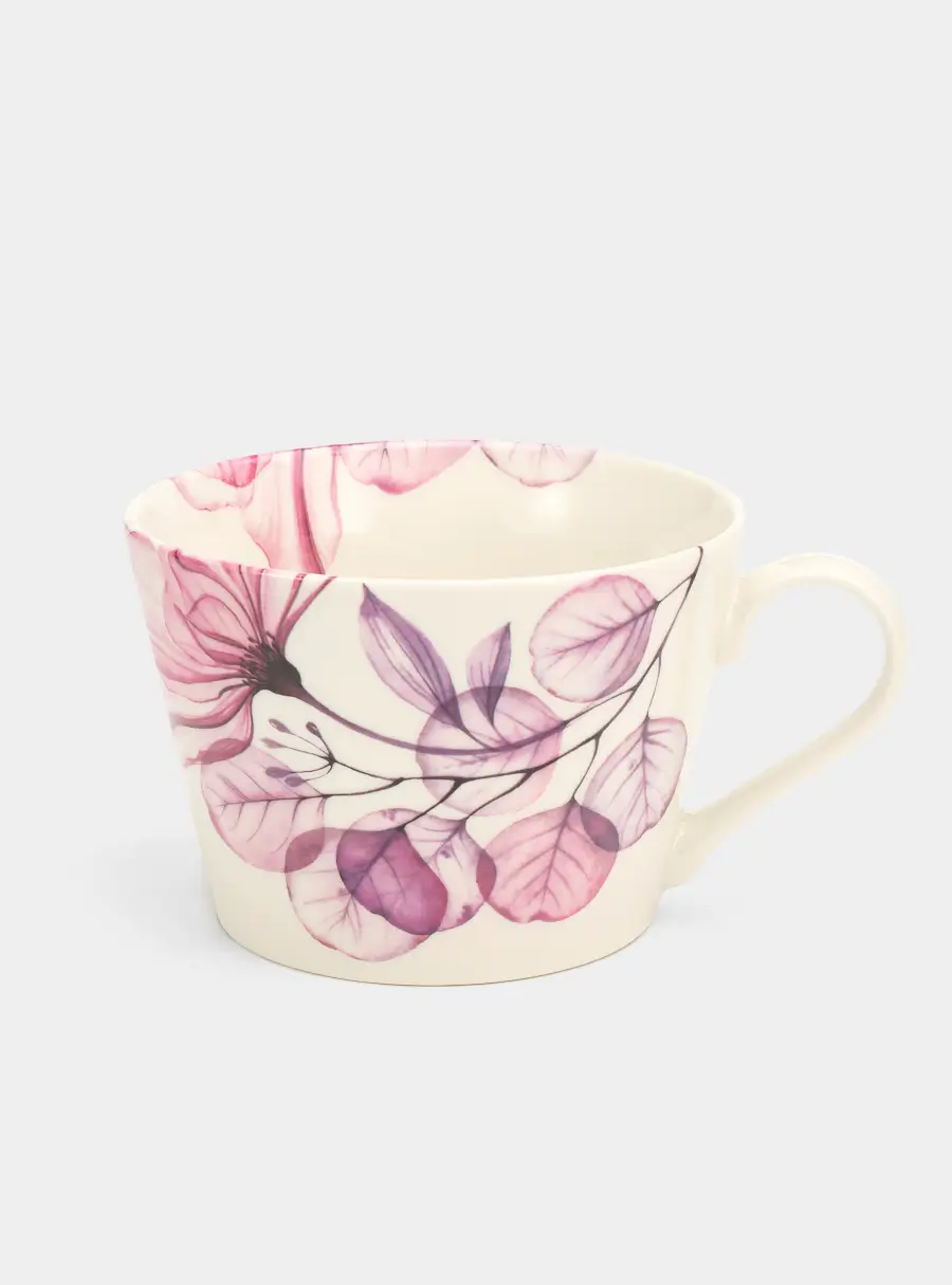 Кружка, 480 мл, фарфор N, белая, Азалия бордовая, Magic flowers ,image-0