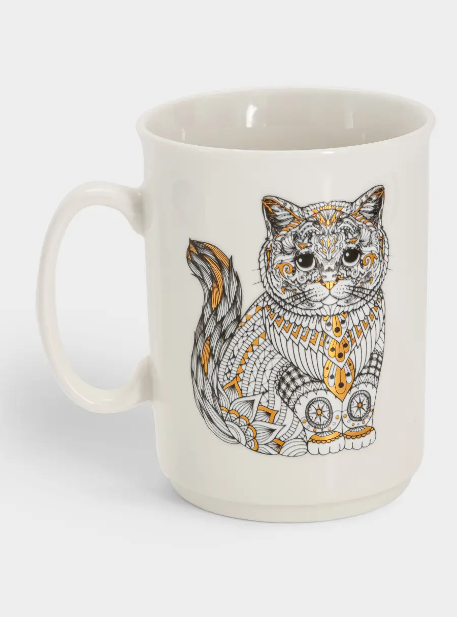 Кружка, 415 мл, фарфор N, белая, Кот, Wild ,image-2