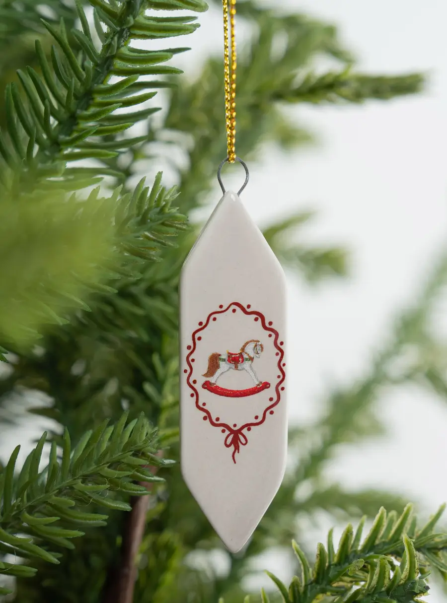 Игрушка елочная, 7 см, фарфор P, бежевая, Конфета, New Year ,image-3
