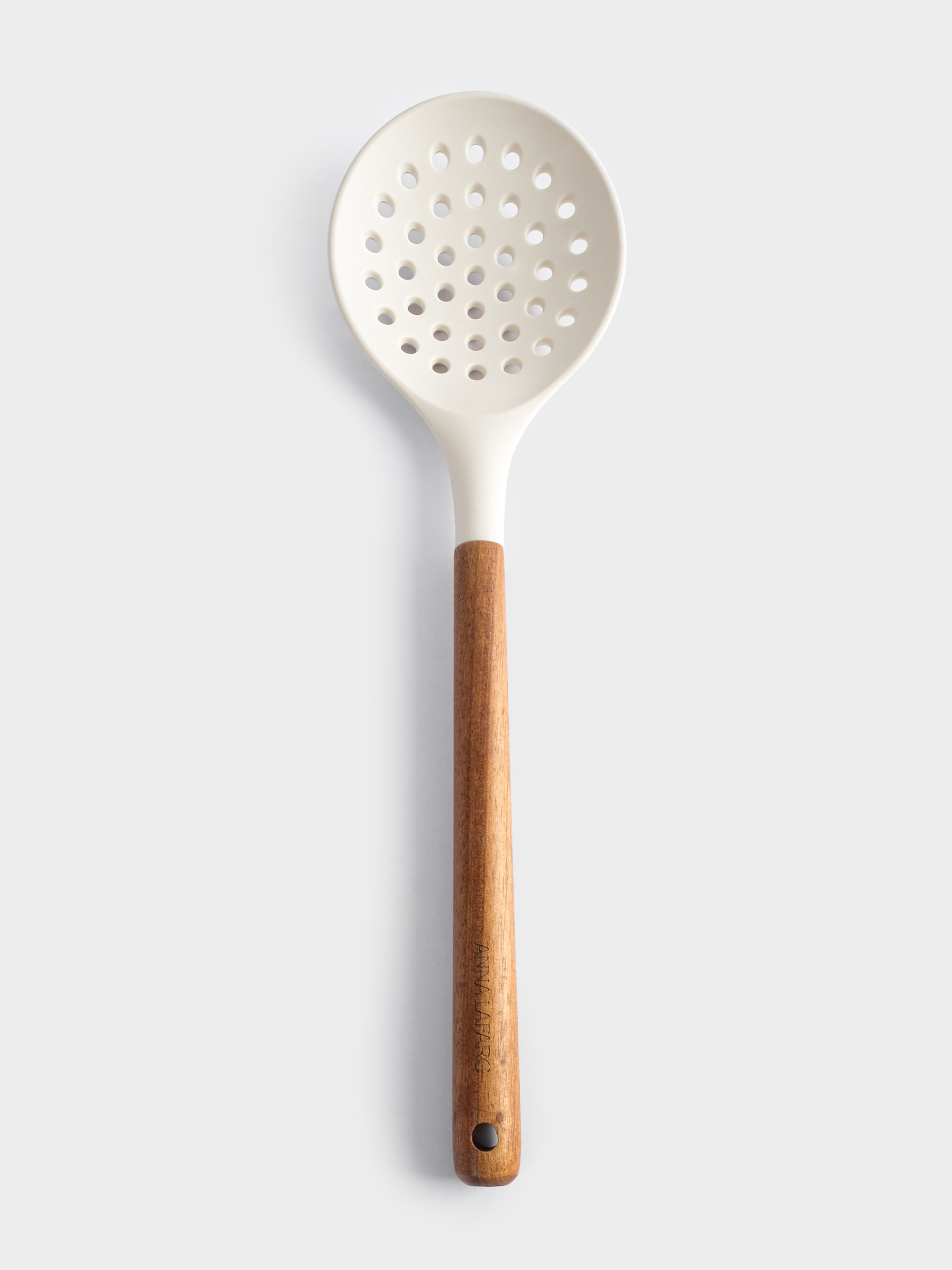Шумовка, 33 см, силикон/дерево, молочный, Wenge, image-1