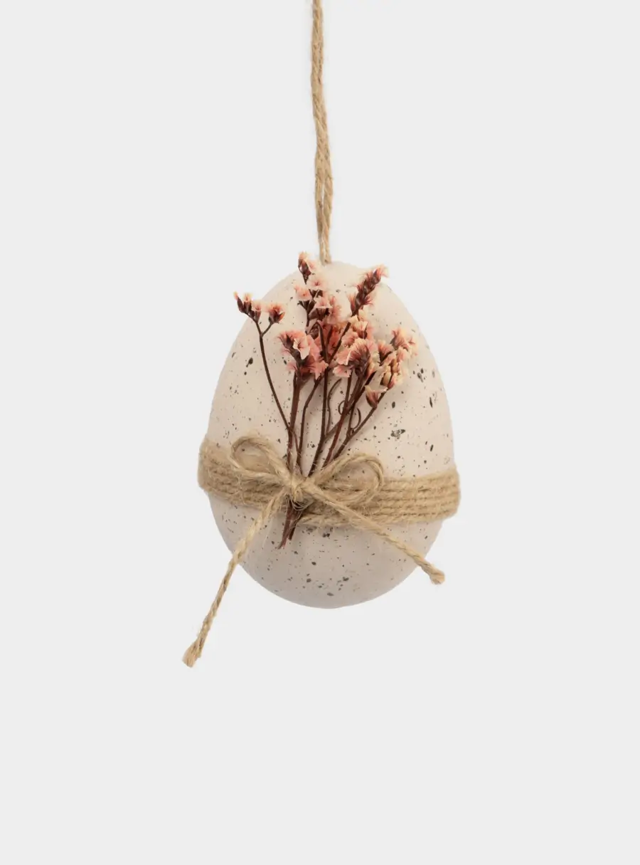 Подвеска, пасхальное яйцо, 9 см, пластик, сиреневая, Веточки, Interior Easter ,image-0