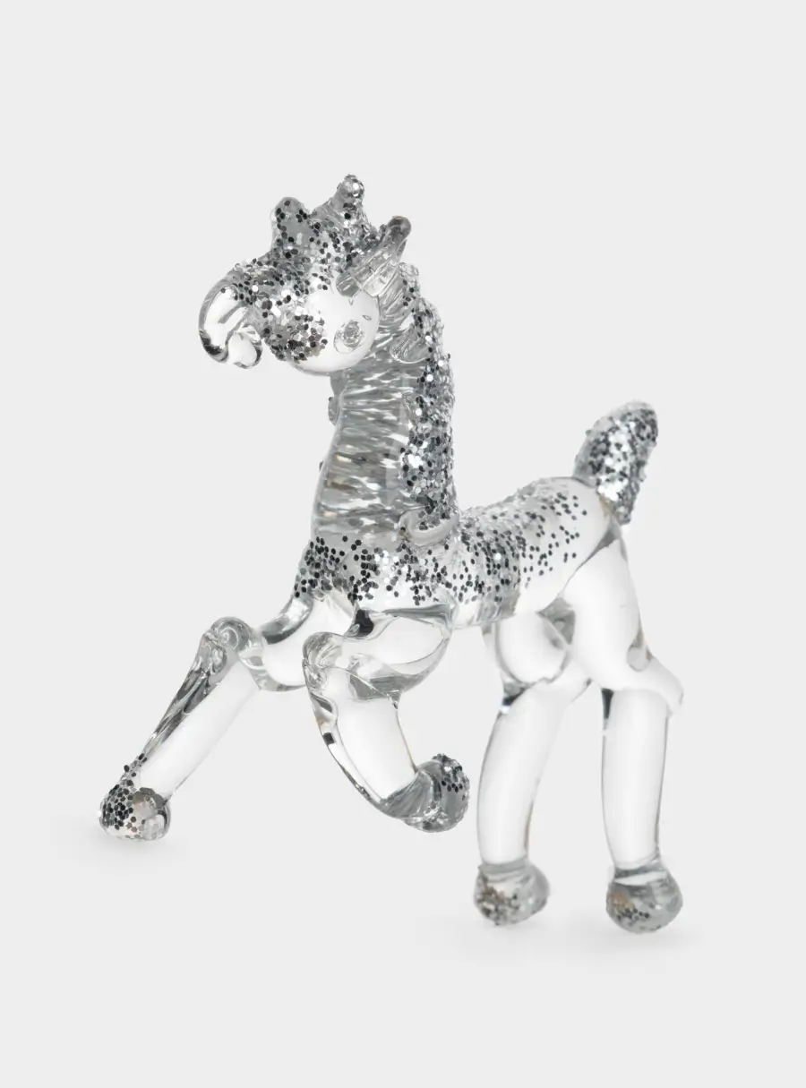 Статуэтка, 10х7 см, стекло, серебристая, Лошадка, Horse ,image-1