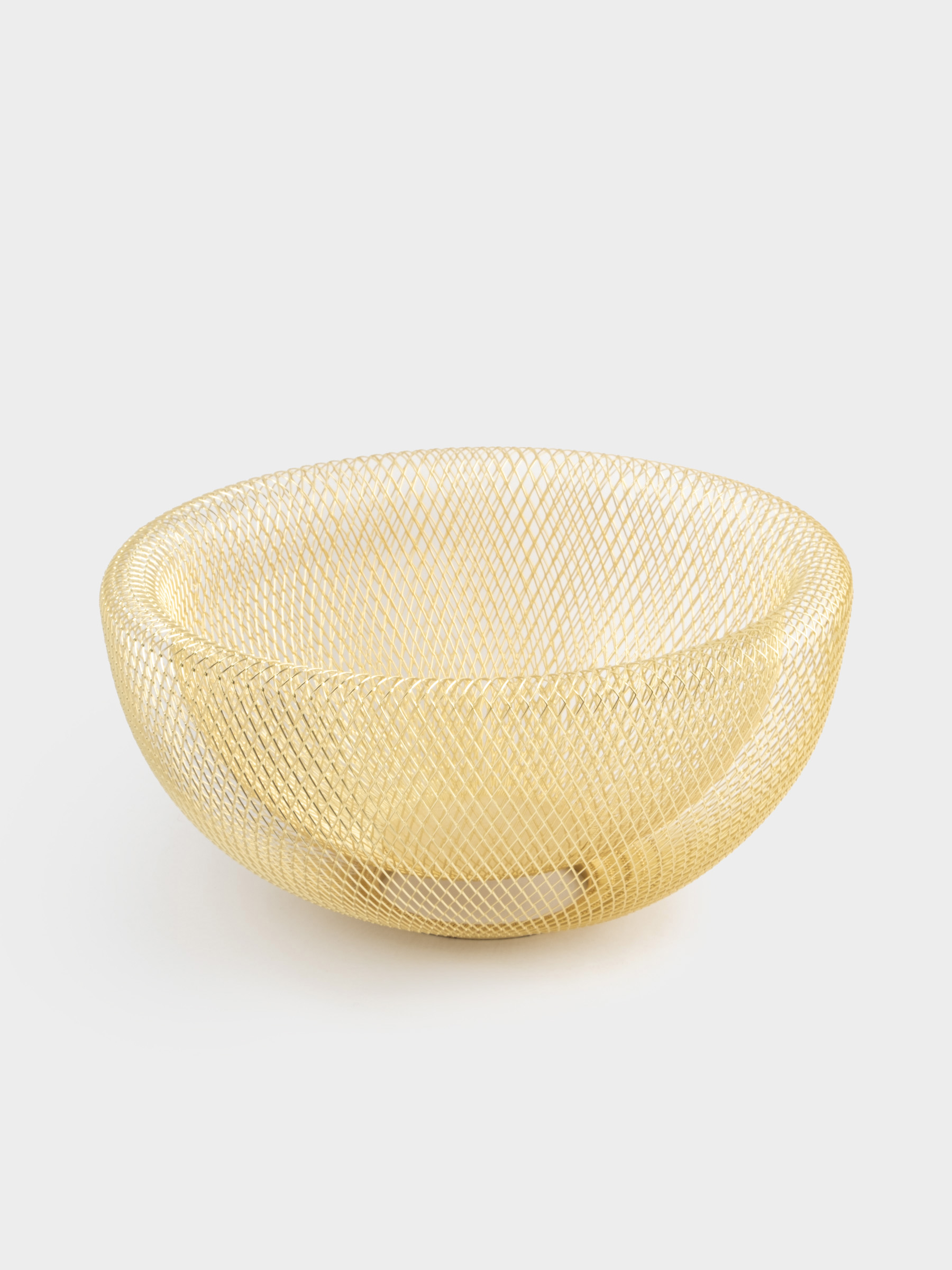 Корзина для фруктов, 30 см, металл, золотистая, Grid, image-1