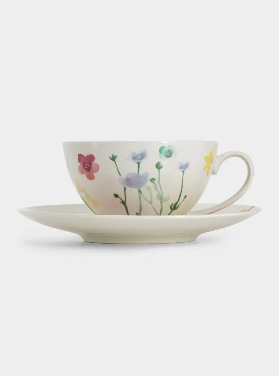 Чашка с блюдцем, 400 мл, Лесные цветы, image-4
