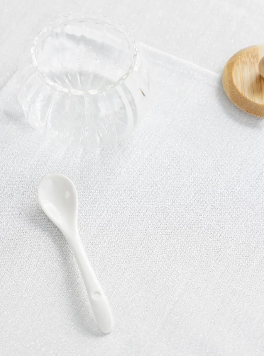 Салфетка под приборы, 30х45 см, прямоугольная, полиэстер, бело-серебристая, Floe ,image-2