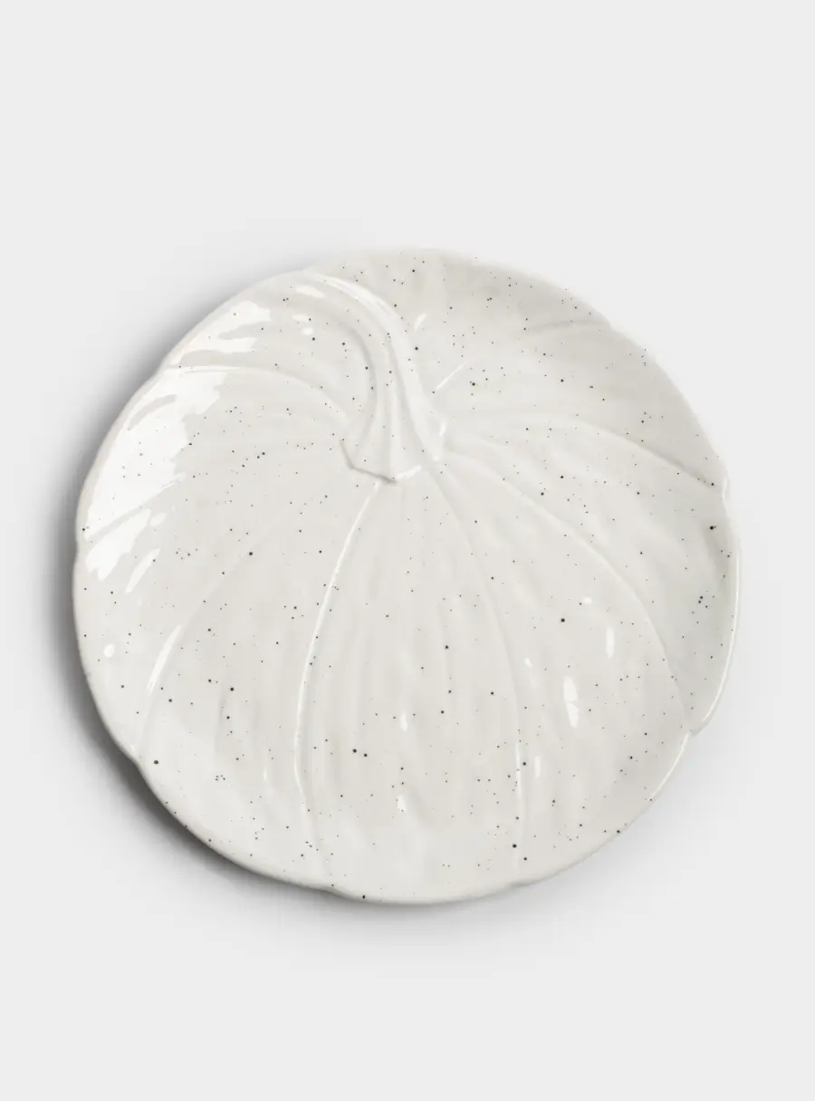 Блюдо, 22 см, керамика, белое, в крапинку, Тыква, Light pumpkin