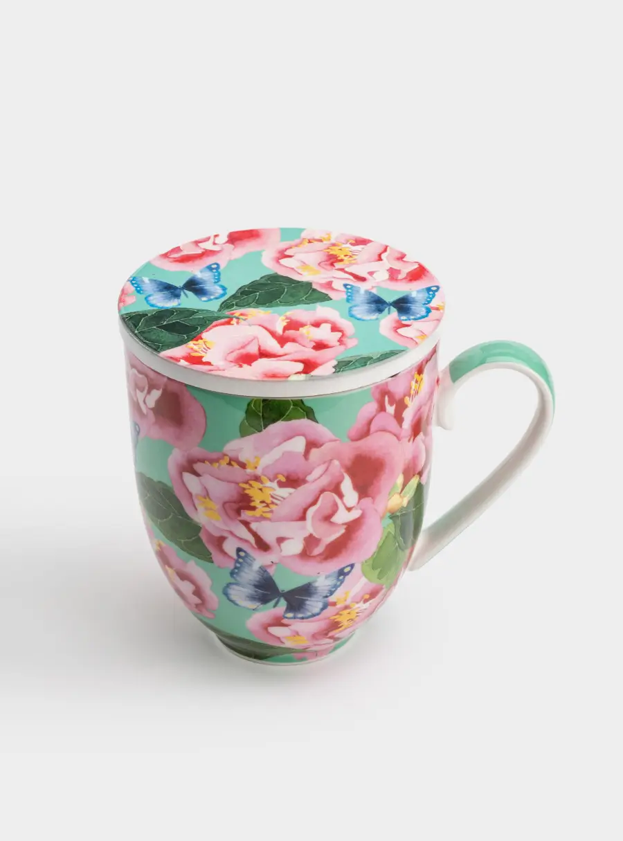 Кружка, 400 мл, с подставкой, Камелии ,image-2