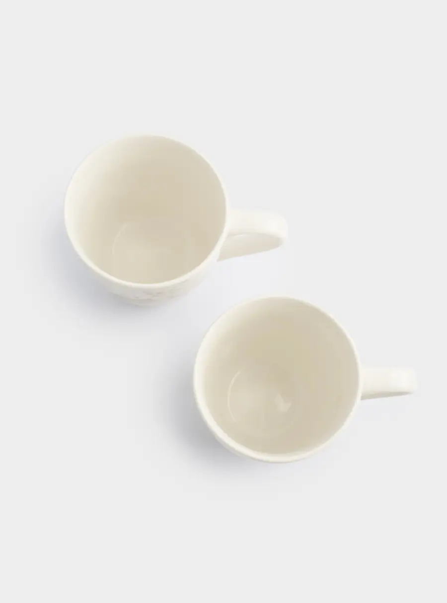 Кружка, 350 мл, 2 шт, фарфор P, белая, Цветы и листья, Florance ,image-3