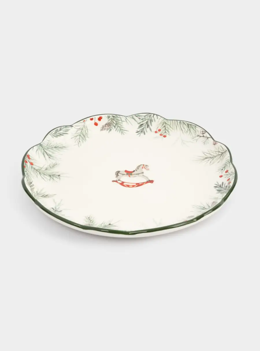 Тарелка обеденная, 24 см, керамика, зеленая, Лошадка, Festival ,image-1