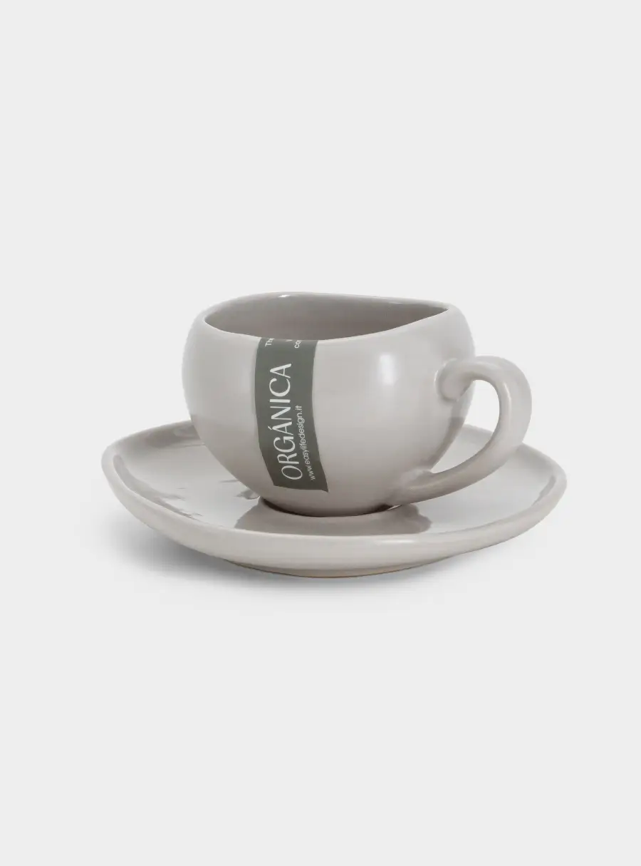 Чашка с блюдцем, 90 мл, серая, Organica, image-6
