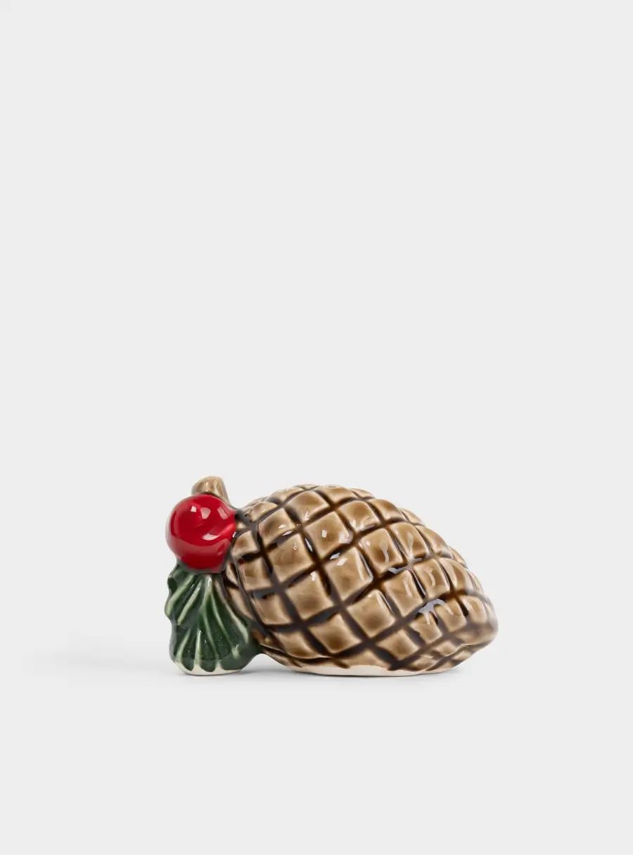 Емкость для соли или перца, 6 см, керамика D, коричневая, Шишка, Cone ,image-0
