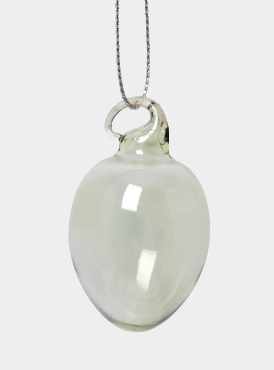 Подвеска декоративная, 3х4 см, стекло, зеленая, Яйцо пасхальное, Interior Easter ,image-0