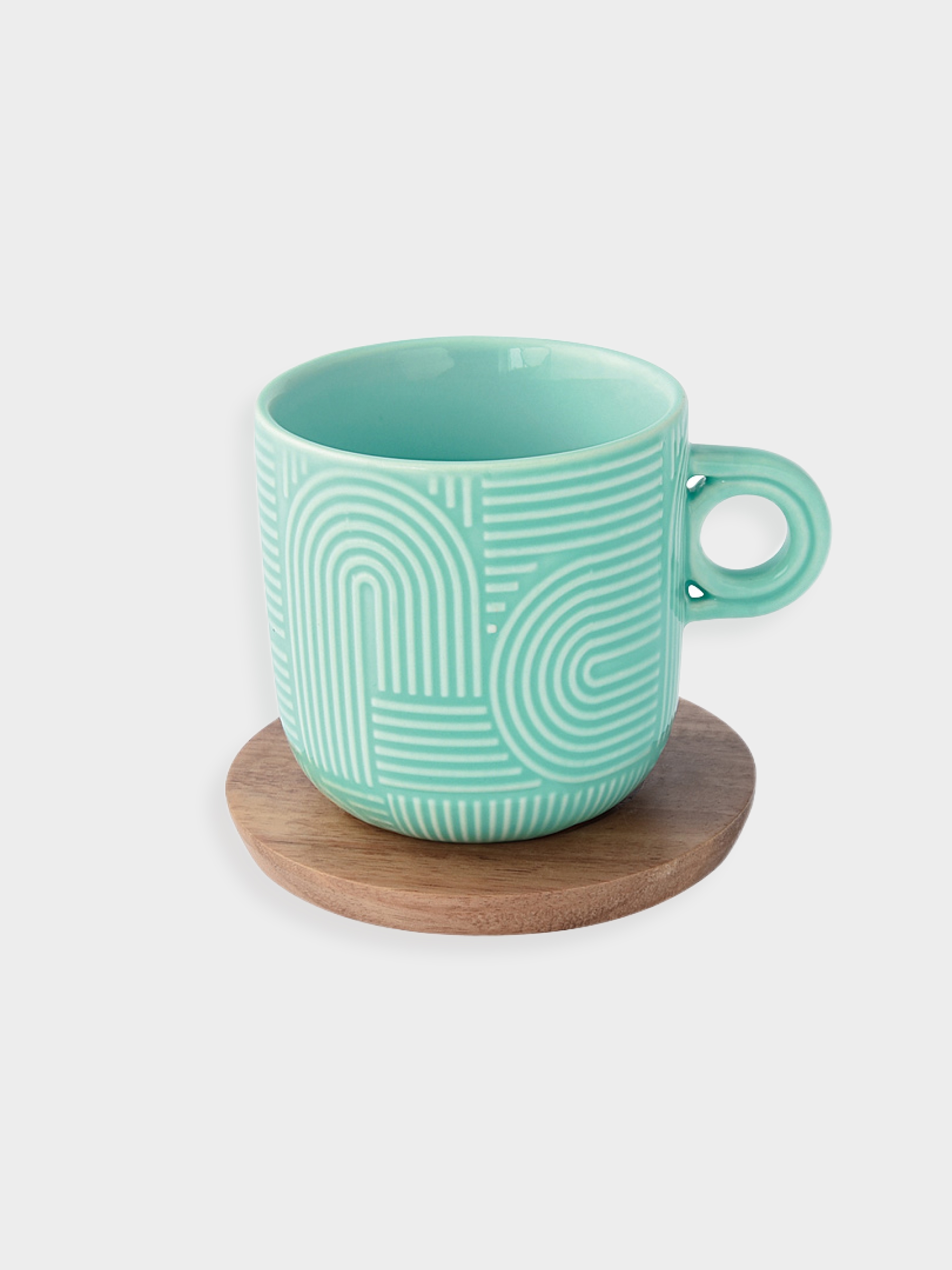 Набор чашек, 2 шт, 0.25 л, мятный, морская волна, на подставке, акация,  Радуга, image-2