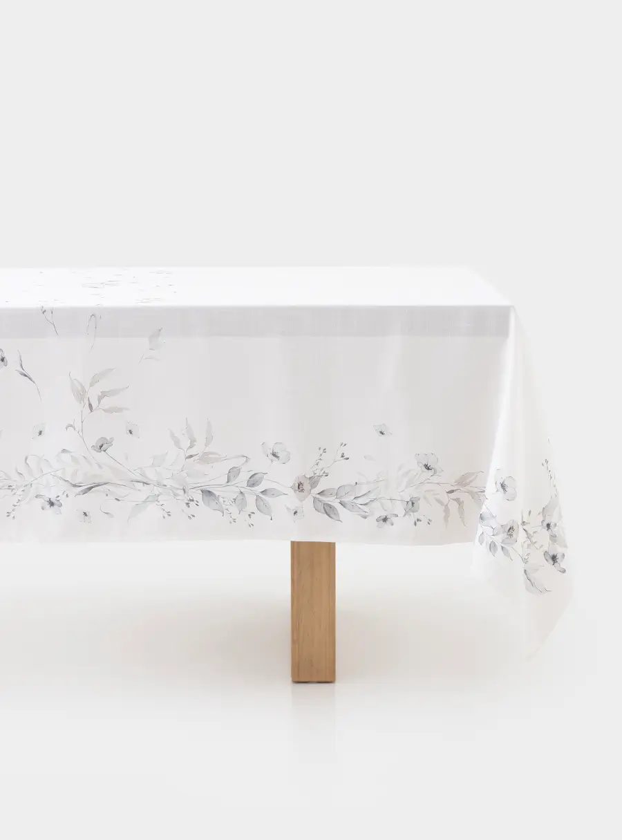 Скатерть, 160х160 см, полиэстер, молочная, Полевые цветы, Flower melody ,image-0