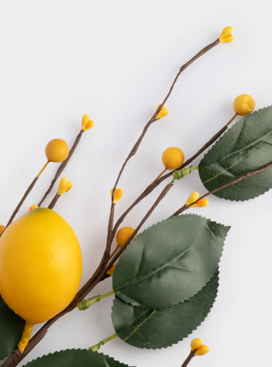 Ветка декоративная, 70 см, пластик/бумага, Ветка с лимонами, Interior spring ,image-2